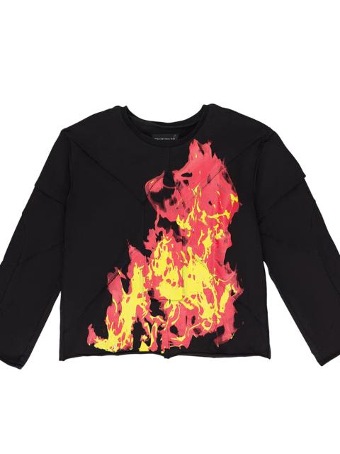 WHO DECIDES WAR Flame Long Sleeve T-Shirt "Black" 1110190002SS24
