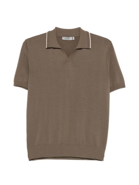 Canali ribbed-trim polo shirt