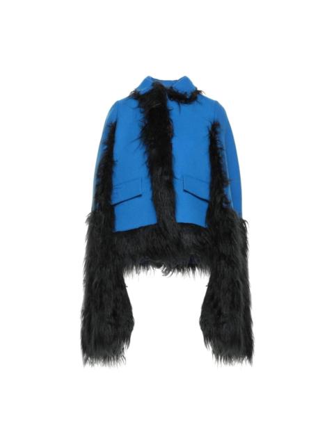 Maison Margiela FAUX FUR TRIMMED CAPE JACKET