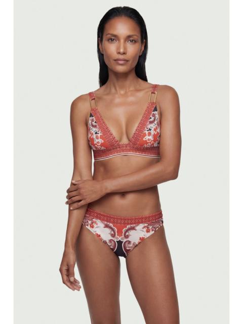 KAREN MILLEN Scarf Mirrored Print Plunge Bikini Top