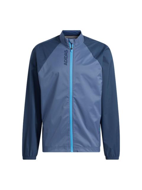 Men's adidas Prov Jacket Logo Printing Zipper Golf Sports Blue HF9188