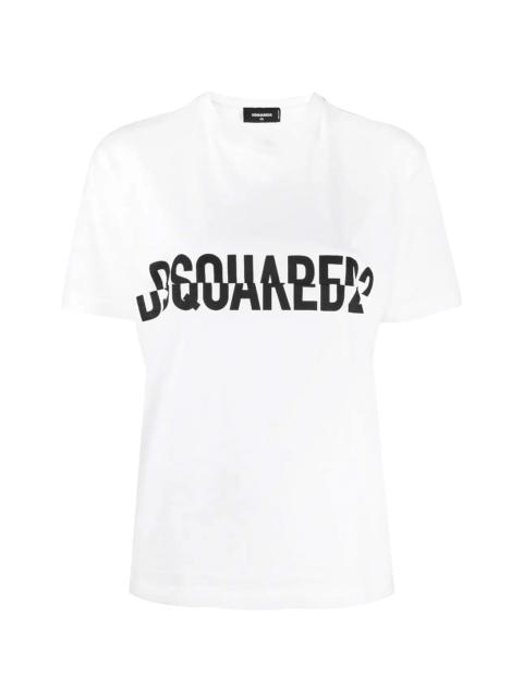 DSQUARED2 Logo Print Cotton T-Shirt "White" S75GD0019-S23009-100