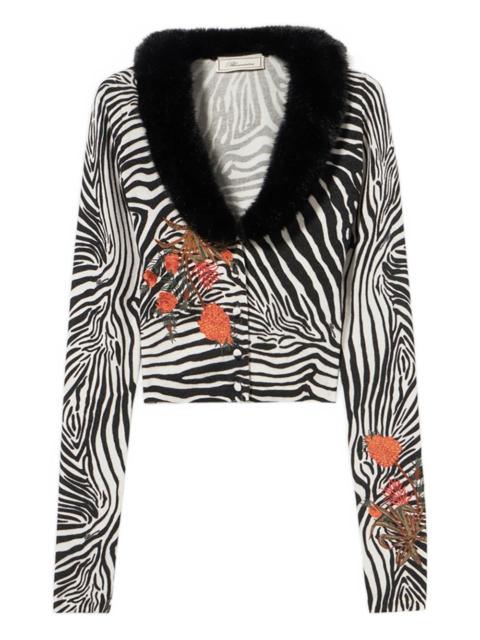 Blumarine zebra-pattern cardigan