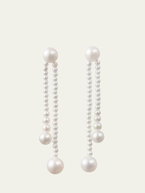 SOPHIE BILLE BRAHE Grand Ruban de Perle 2-Strand Long Drop Earrings