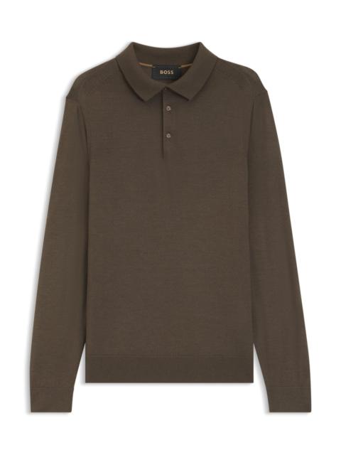 BOSS POLO SWEATER IN WOOL, SILK AND CASHMERE