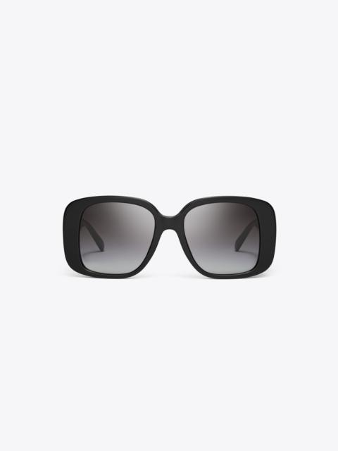 TORY BURCH Pierced Oversized Square Sunglasses