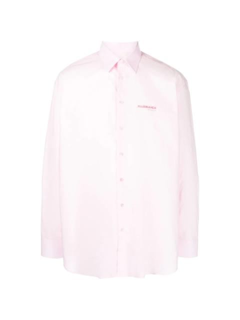 Raf Simons embroidered slogan oversized shirt