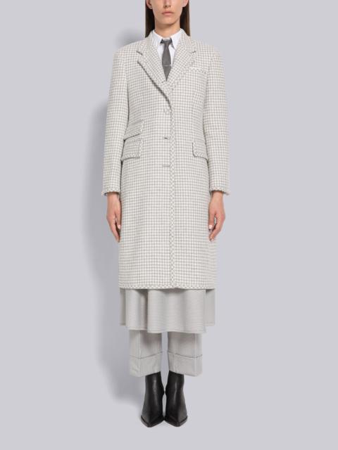 Thom Browne Houndstooth Cashmere Boucle Single Vent Overcoat