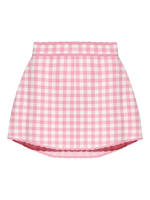 LoveShackFancy gingham scallop-hem mini skirt