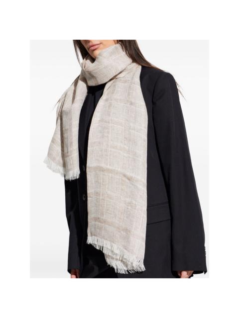 EMPORIO ARMANI fringed checked scarf