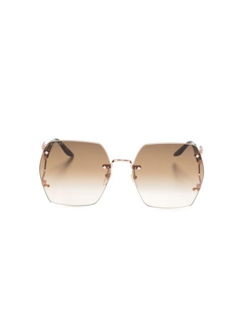GUCCI Double G oversize-frame sunglasses