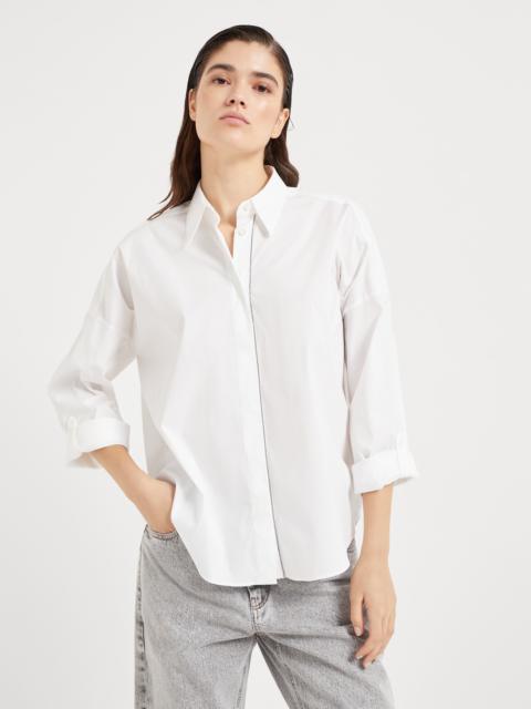 Brunello Cucinelli Stretch cotton poplin shirt with shiny trim