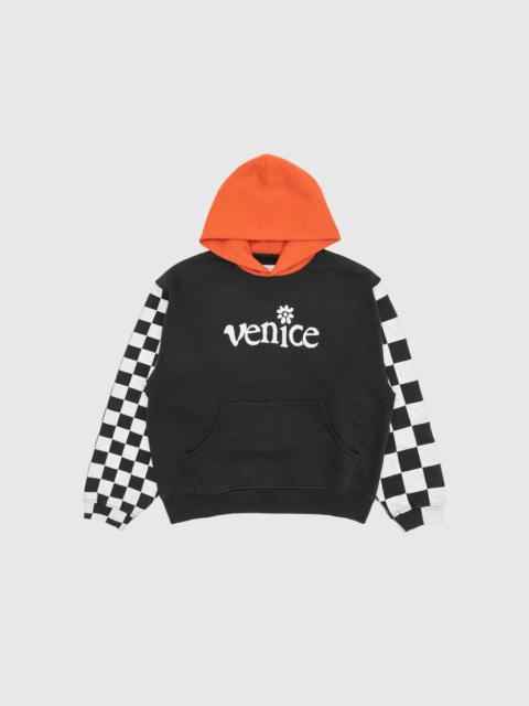 ERL VENICE CHECKER SLEEVE KNIT HOODIE