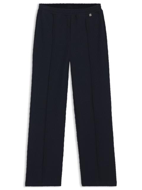 HUGO STRAIGHT-FIT TRACK PANTS IN DIAMOND JACQUARD