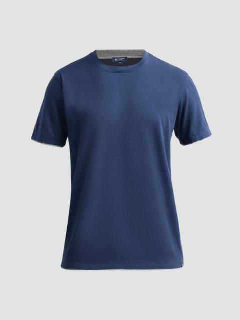 AG Jeans Men's Como Double-Layer Cotton Crewneck T-Shirt - Deep Navy Heather Grey
