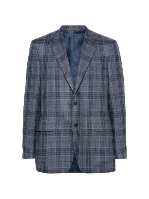 checked single-breasted blazer