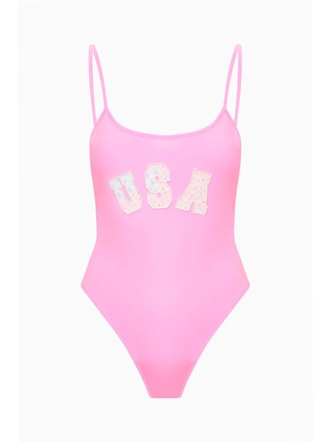 LoveShackFancy Portelle USA One-Piece Swimsuit