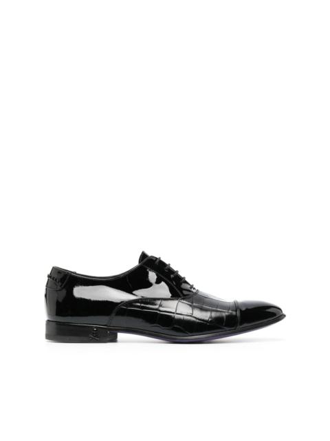 PHILIPP PLEIN crocodile-effect leather oxford shoes