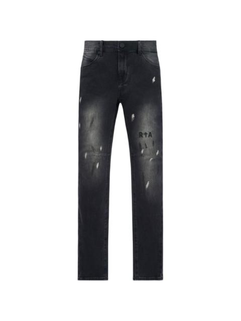 RTA Bryant paint-splatter logo jeans