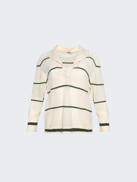 Johanna Ortiz Poca Vela Top Ecru And Green