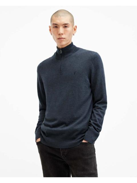 ALLSAINTS KILBURN ZIP FUNNEL NECK RAMSKULL SWEATER