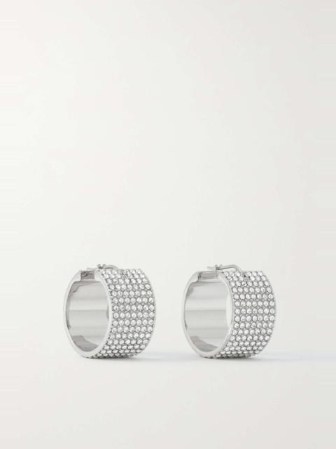 Rih small silver-tone crystal hoop earrings