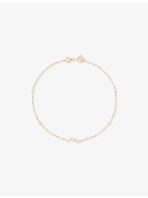 ASTRID & MIYU Cluster 14ct Yellow Gold And Lab-Grown Diamond Bracelet