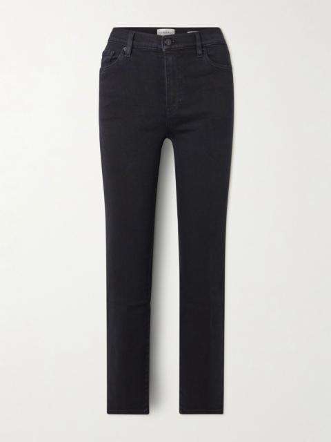 FRAME Le Sleek Straight high-rise jeans Black