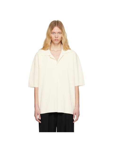 AMI Paris Off-White Short Sleeve Polo