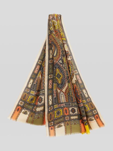 Etro ORNAMENTAL PAISLEY WOOL AND SILK SCARF