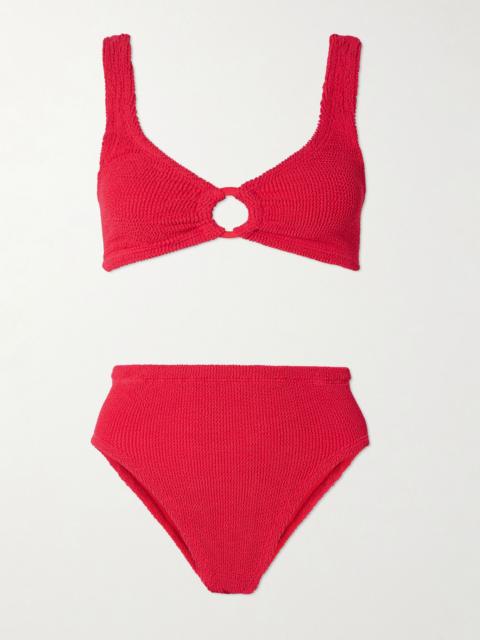 Hunza G Nadine seersucker bikini Red