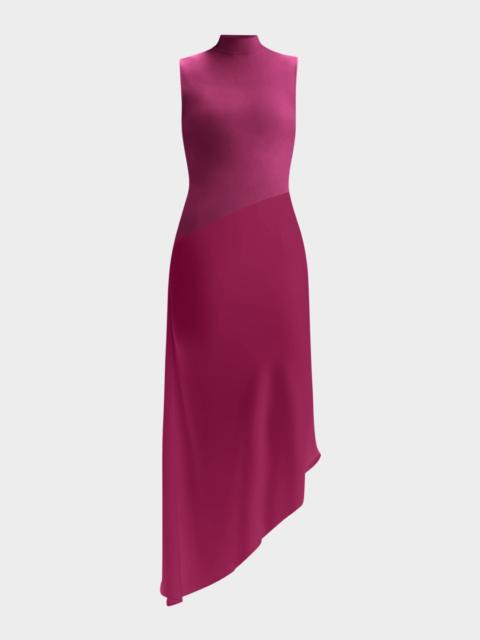 HERVE LEGER The Esme Mock-Neck Asymmetric Dress