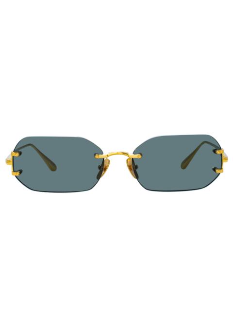 MAGALI ANGULAR SUNGLASSES IN YELLOW GOLD