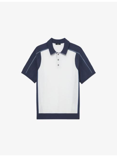 REISS Claremont Colour-Block Knitted Polo Shirt