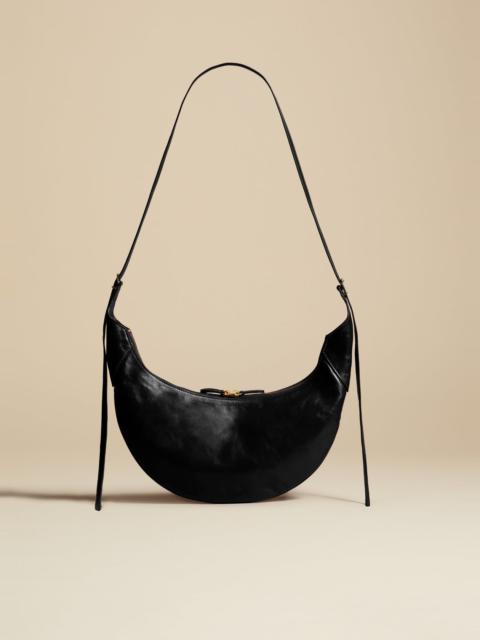 The Alessia Crossbody Bag in Black Leather