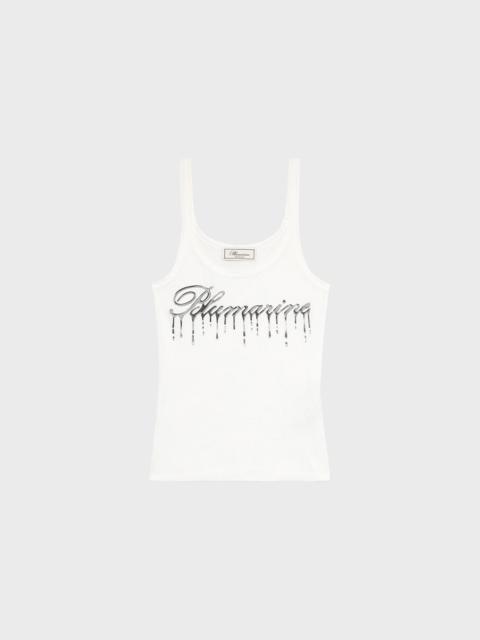 Blumarine JERSEY TOP WITH DRIPPING-EFFECT LOGO