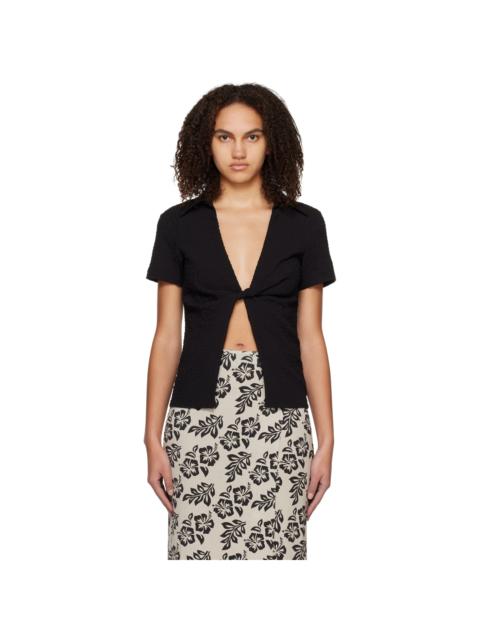THIRD FORM Black Waffle Twist T-shirt