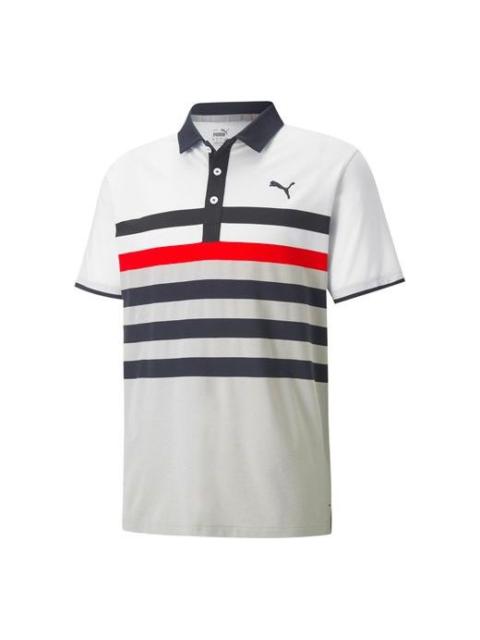 PUMA MATTR One Way Polo Shirt 'White Black Red' 599115-01