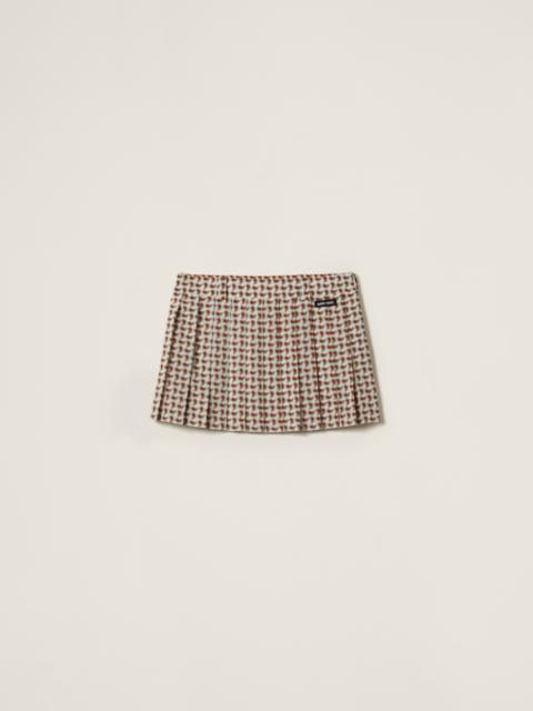 Miu Miu Pleated paisley print marocain miniskirt