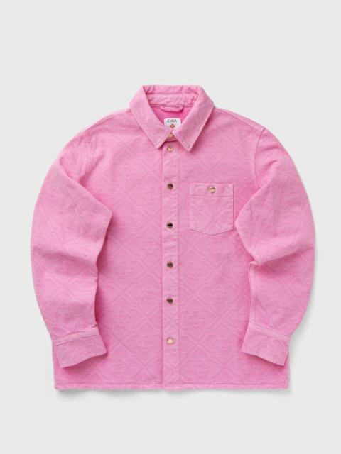 CASABLANCA LASER MONOGRAM OVERSIZED DENIM SHIRT