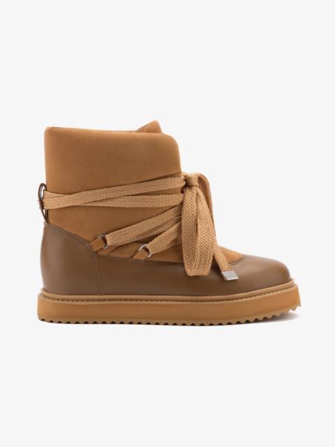 Larroudé Utah Puffer Boot In Toasted Suede