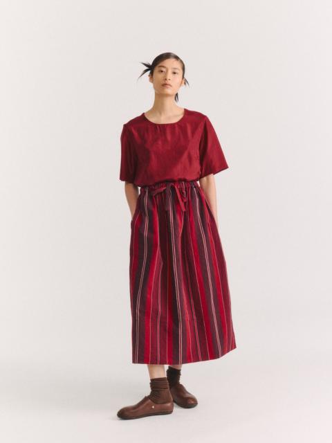 CASEY/CASEY JENNIE SKIRT - PAPER COT STRIPE - REDS STRIPES