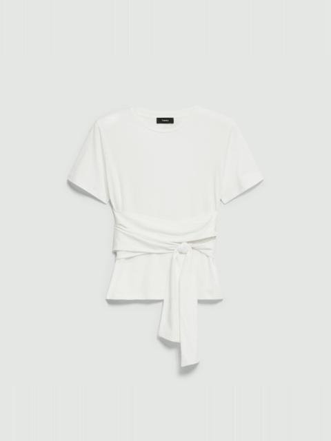 Theory Tie-Front Tee in Cotton