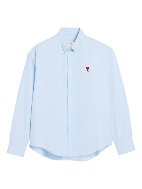 AMI Paris logo-embroidered poplin shirt