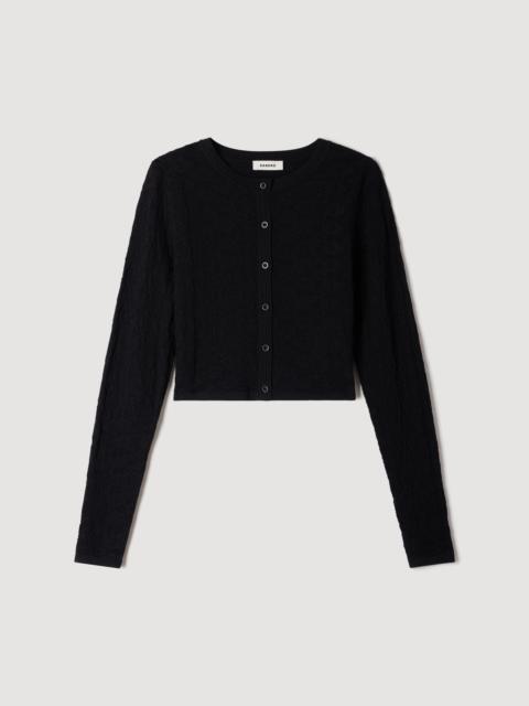 Sandro DECORATIVE POINTELLE CARDIGAN