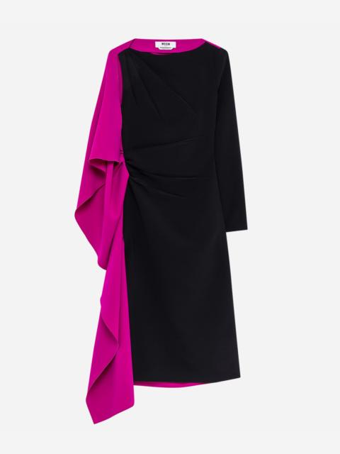 MSGM Cady color-block dress with side drape