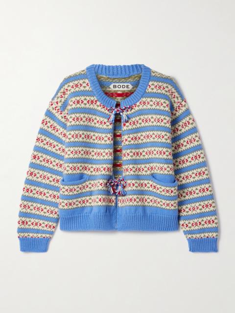 BODE Wedgewood Jacquard-knit Wool Cardigan