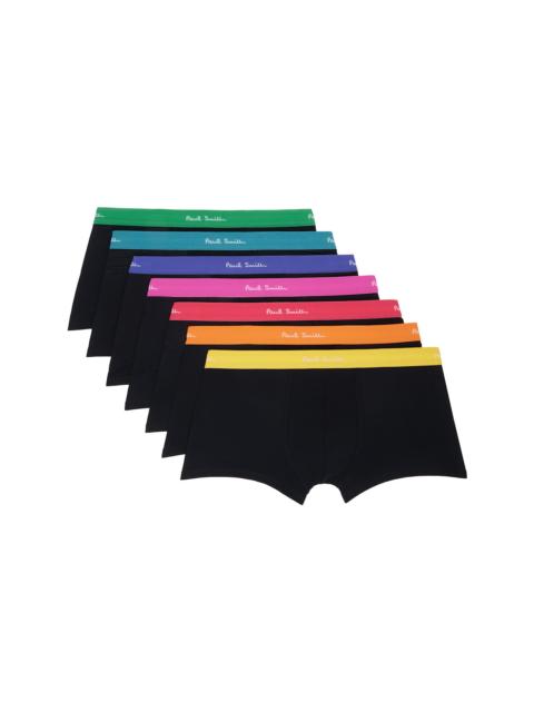 Paul Smith Seven-Pack Black Organic-Cotton Boxer Briefs