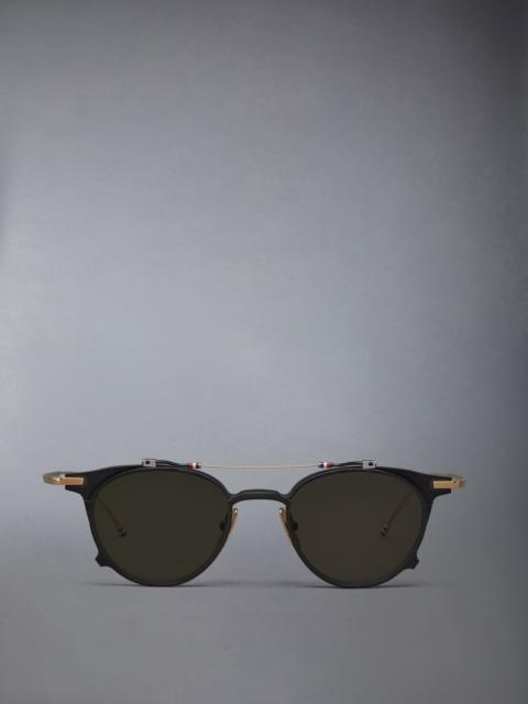 Thom Browne Titanium Round Clip On Sunglasses