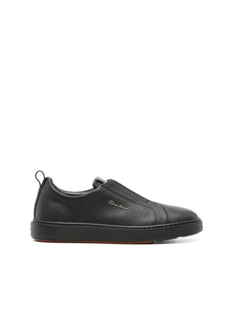 Santoni leather slip-on sneaker